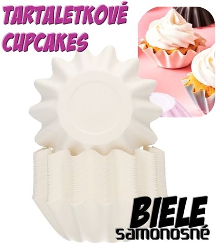 Tartaletkové cupcakes košíčky - Biele