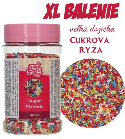 Cukrová ryža - posyp - Farebný mix - XL