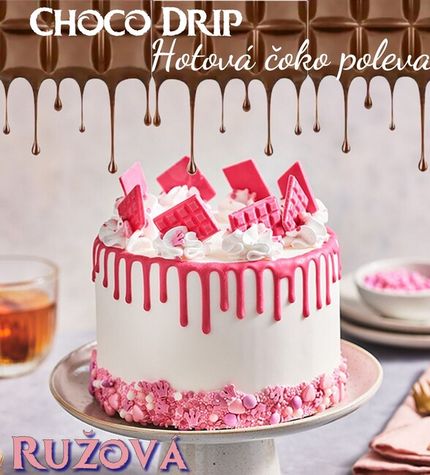 Hotová Čokoládová Poleva -Choco Drip Pink - Ružová