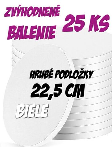 Hrubé podložky Biele - 22,5 cm - XL balenie 25ks