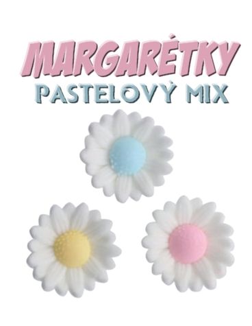 Margaretky - Pastelový mix ( 3 cm) - 45 ks