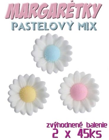 Margaretky - Pastelový mix - Zvýh. bal. 2 x 45ks