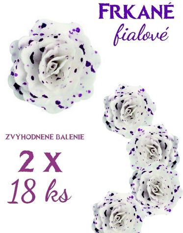 Ruže z jedlého papiera - Frkané fialové - Zvýh. bal. 2 x 18 ks (VO)