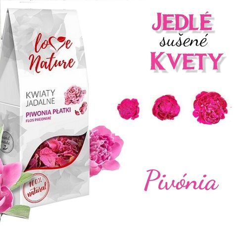 Sušené Jedlé kvety - lupene Pivónie