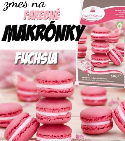 Zmes na makronky - farebné - ružové Fuchsia (300g)